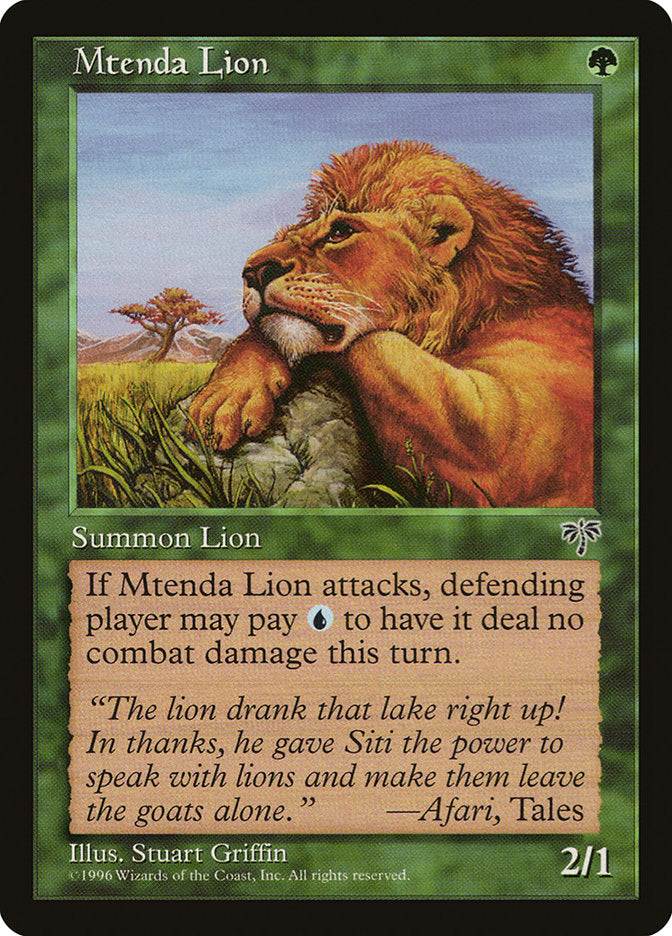 Mtenda Lion [Mirage] | I Want That Stuff Brandon