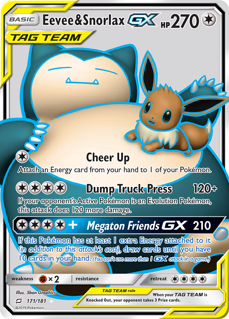 Eevee & Snorlax GX (171/181) [Sun & Moon: Team Up] | I Want That Stuff Brandon