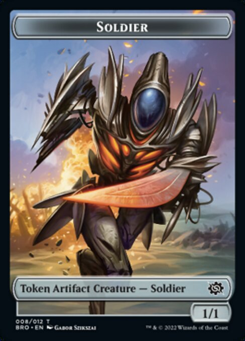 Powerstone // Soldier (008) Double-Sided Token [The Brothers' War Tokens] | I Want That Stuff Brandon
