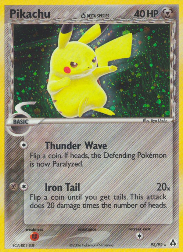 Pikachu (93/92) (Delta Species) [EX: Legend Maker] | I Want That Stuff Brandon