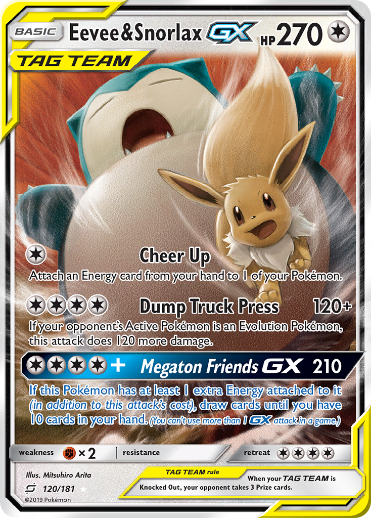 Eevee & Snorlax GX (120/181) [Sun & Moon: Team Up] | I Want That Stuff Brandon