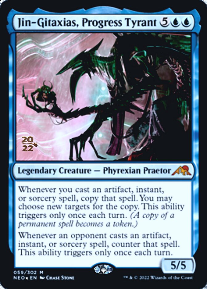 Jin-Gitaxias, Progress Tyrant [Kamigawa: Neon Dynasty Prerelease Promos] | I Want That Stuff Brandon