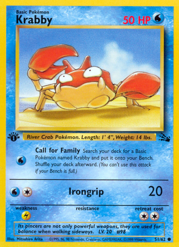 Krabby (51/62) [Fossil 1st Edition] | I Want That Stuff Brandon