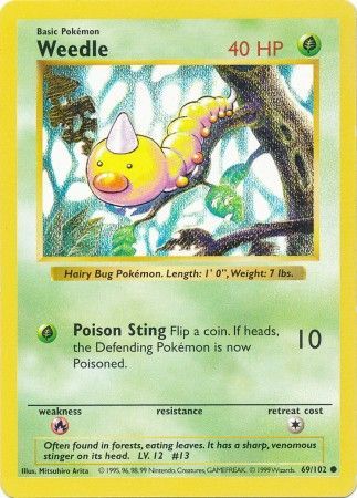 Weedle (69/102) [Base Set Shadowless Unlimited] | I Want That Stuff Brandon