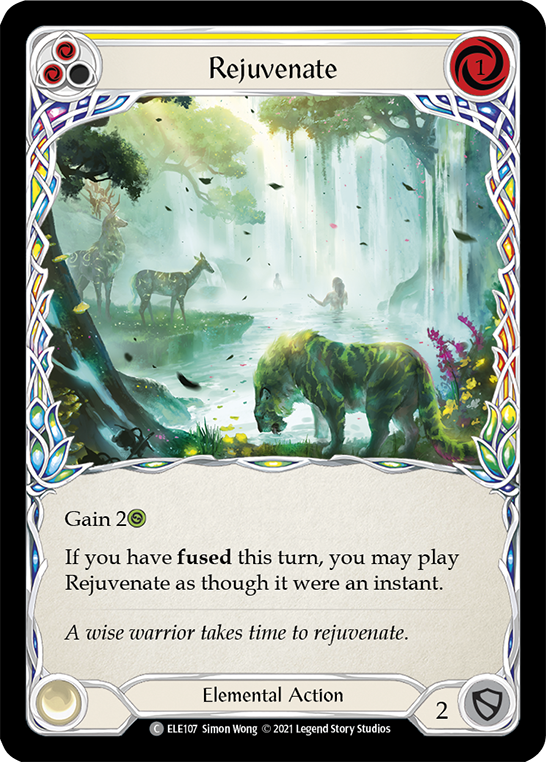 Rejuvenate (Yellow) [ELE107] (Tales of Aria)  1st Edition Rainbow Foil | I Want That Stuff Brandon