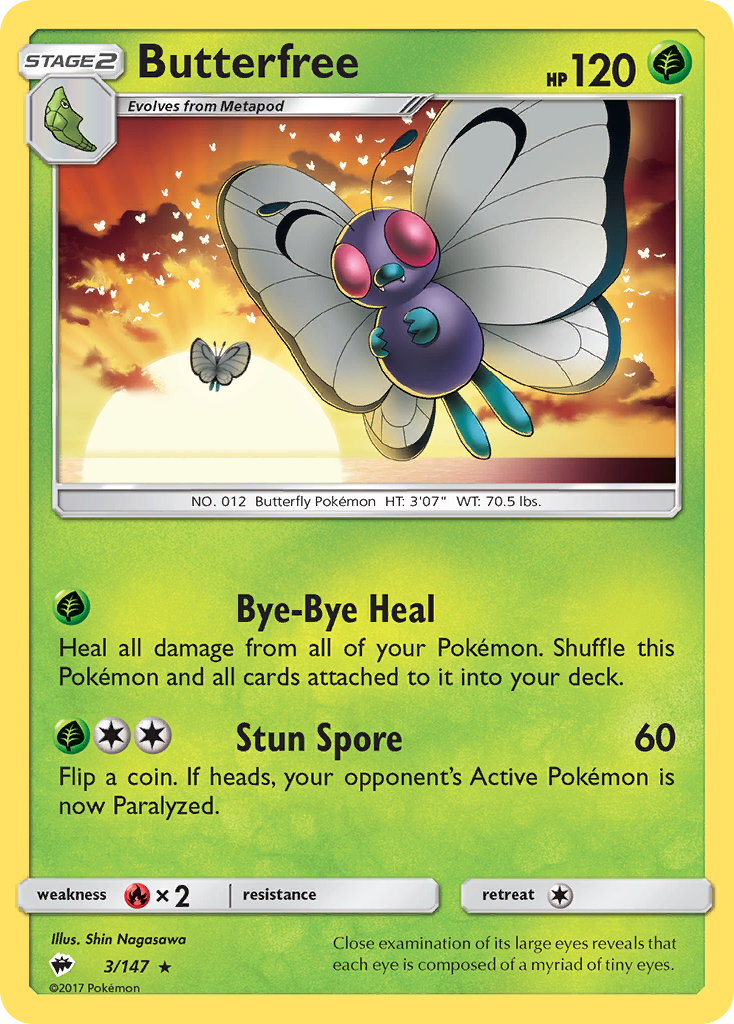 Butterfree (3/147) [Sun & Moon: Burning Shadows] | I Want That Stuff Brandon