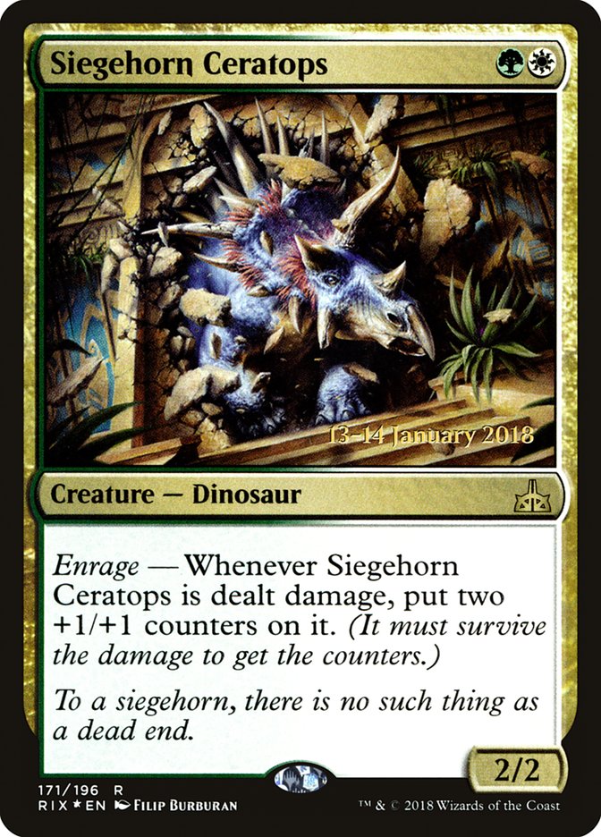 Siegehorn Ceratops [Rivals of Ixalan Prerelease Promos] | I Want That Stuff Brandon