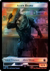 Alien Rhino // Beast Double-Sided Token (Surge Foil) [Doctor Who Tokens] | I Want That Stuff Brandon
