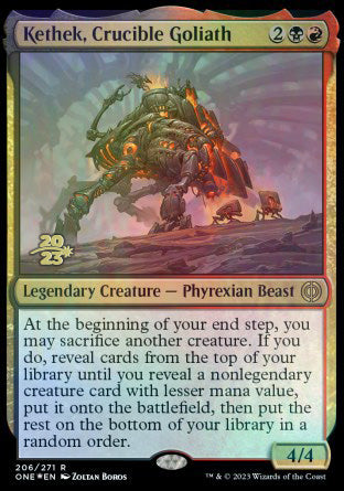 Kethek, Crucible Goliath [Phyrexia: All Will Be One Prerelease Promos] | I Want That Stuff Brandon