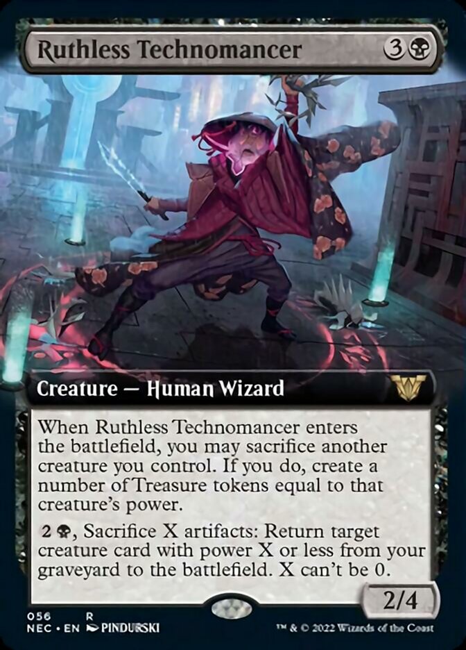 Ruthless Technomancer (Extended Art) [Kamigawa: Neon Dynasty Commander] | I Want That Stuff Brandon