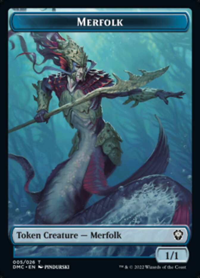 Saproling // Merfolk Double-Sided Token [Dominaria United Tokens] | I Want That Stuff Brandon