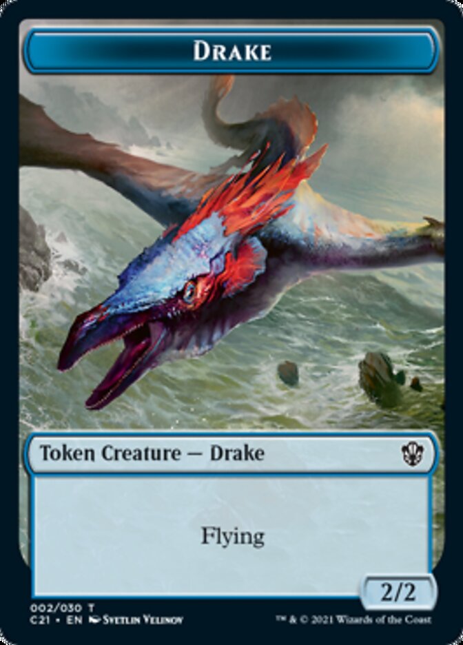 Drake // Elemental (002) Double-Sided Token [Commander 2021 Tokens] | I Want That Stuff Brandon