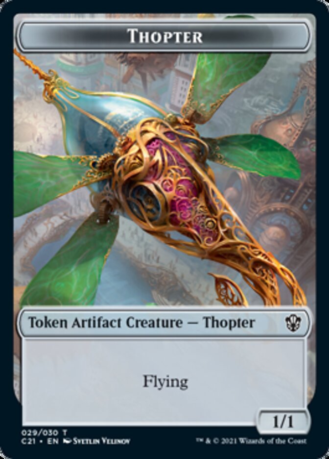 Golem (027) // Thopter Double-Sided Token [Commander 2021 Tokens] | I Want That Stuff Brandon
