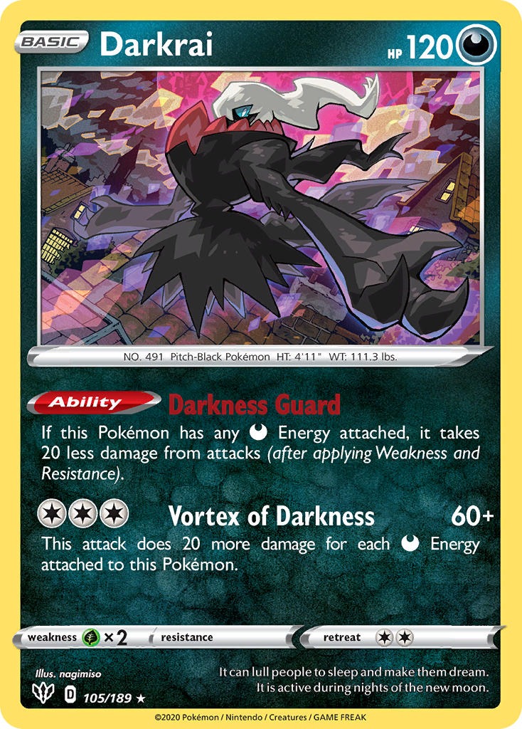 Darkrai (105/189) [Sword & Shield: Darkness Ablaze] | I Want That Stuff Brandon