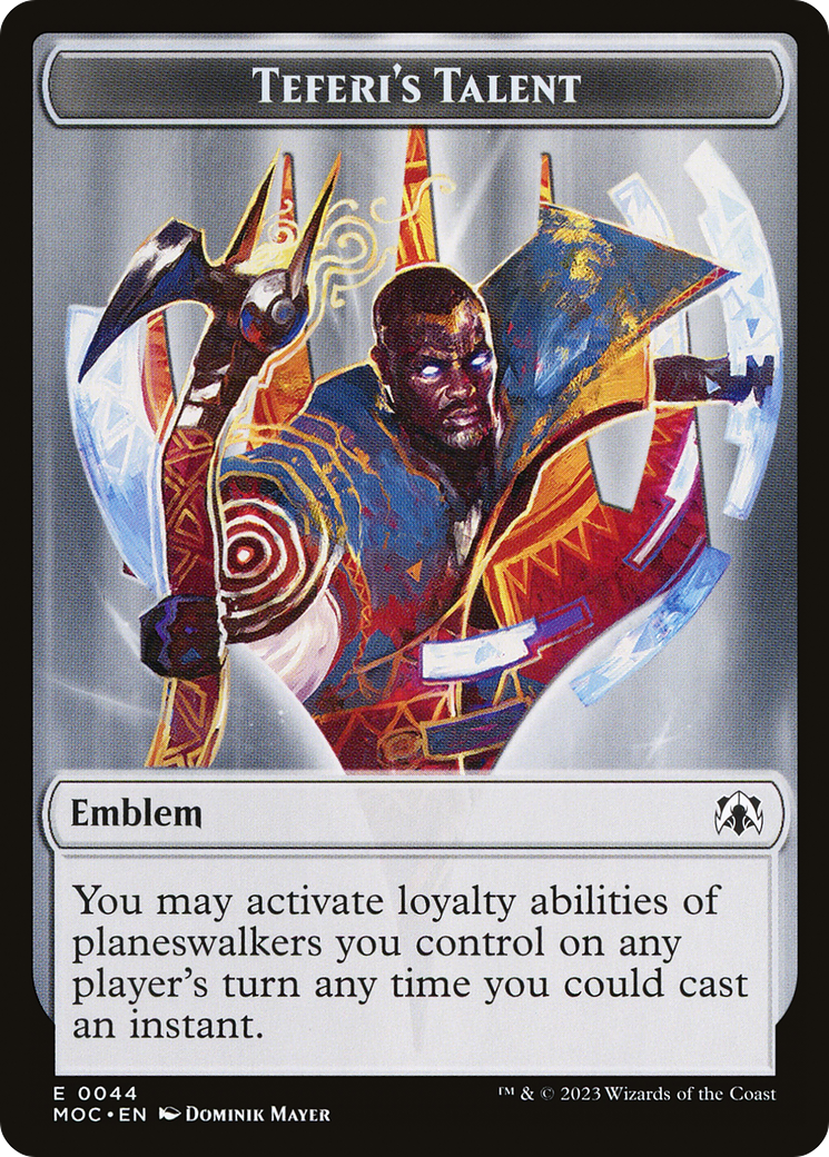 Elemental (02) // Teferi's Talent Emblem Double-Sided Token [March of the Machine Commander Tokens] | I Want That Stuff Brandon