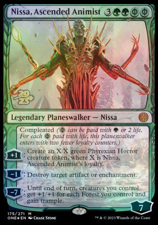 Nissa, Ascended Animist [Phyrexia: All Will Be One Prerelease Promos] | I Want That Stuff Brandon