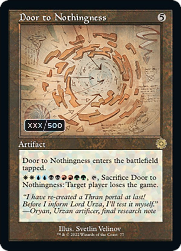 Door to Nothingness (Retro Schematic) (Serialized) [The Brothers' War Retro Artifacts] | I Want That Stuff Brandon