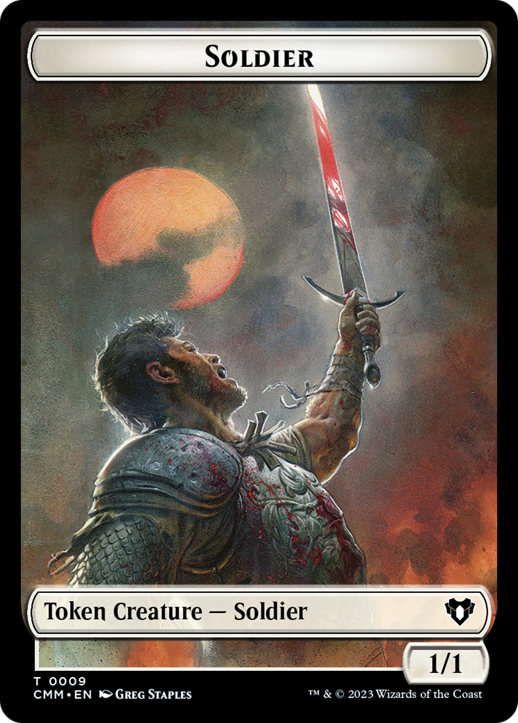 Soldier (0009) // Daretti, Scrap Savant Emblem Double-Sided Token [Commander Masters Tokens] | I Want That Stuff Brandon