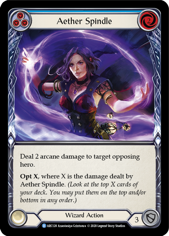 Aether Spindle (Blue) [ARC128] Unlimited Edition Rainbow Foil | I Want That Stuff Brandon