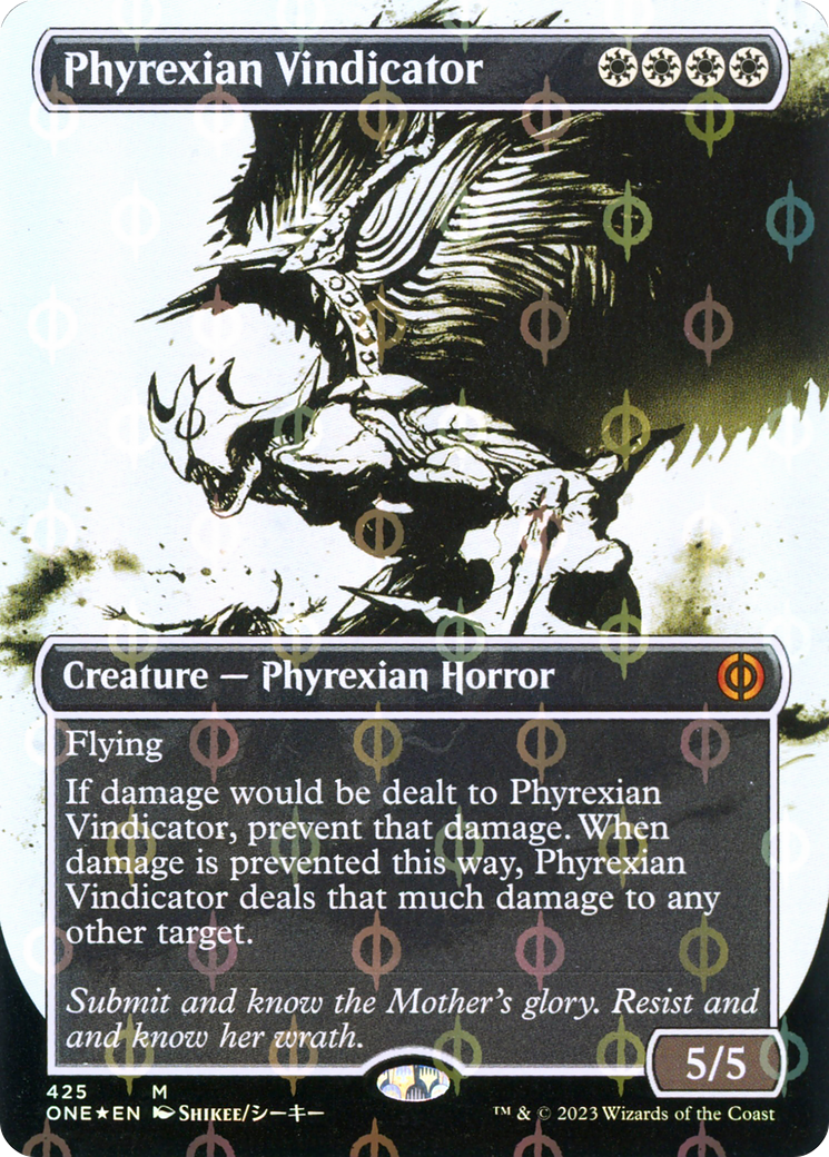 Phyrexian Vindicator (Borderless Ichor Step-and-Compleat Foil) [Phyrexia: All Will Be One] | I Want That Stuff Brandon