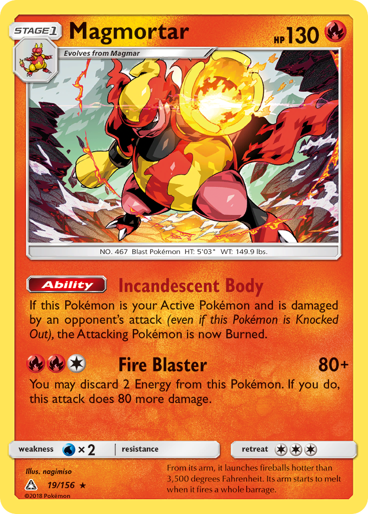 Magmortar (19/156) [Sun & Moon: Ultra Prism] | I Want That Stuff Brandon