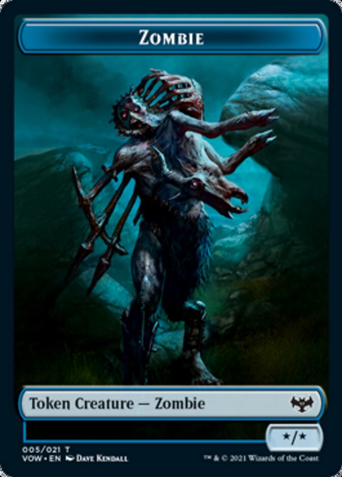 Human (001) // Zombie (005) Double-Sided Token [Innistrad: Crimson Vow Tokens] | I Want That Stuff Brandon