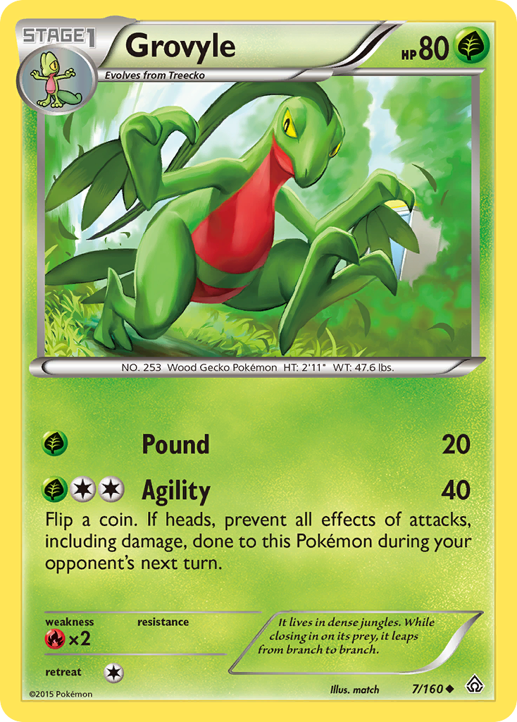 Grovyle (7/160) [XY: Primal Clash] | I Want That Stuff Brandon