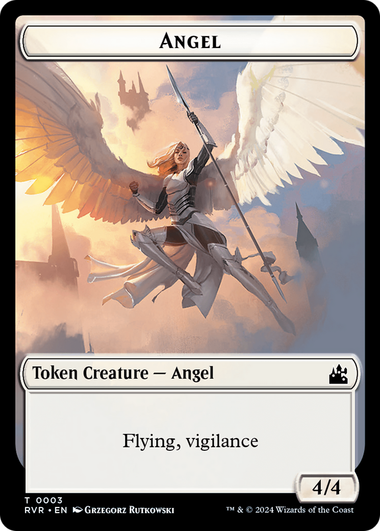 Elf Knight // Angel (0003) Double-Sided Token [Ravnica Remastered Tokens] | I Want That Stuff Brandon