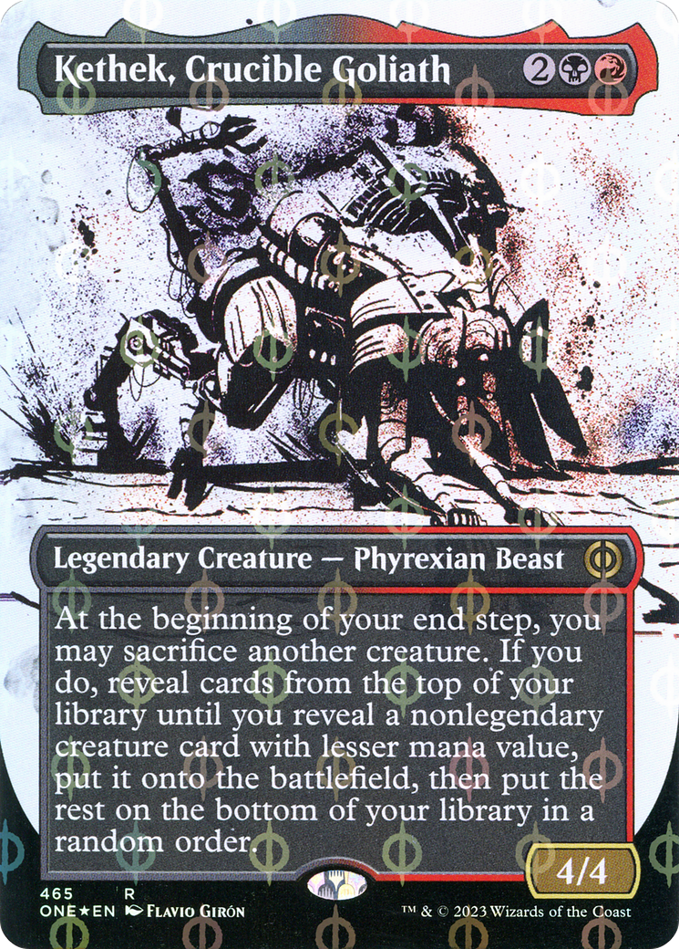 Kethek, Crucible Goliath (Borderless Ichor Step-and-Compleat Foil) [Phyrexia: All Will Be One] | I Want That Stuff Brandon