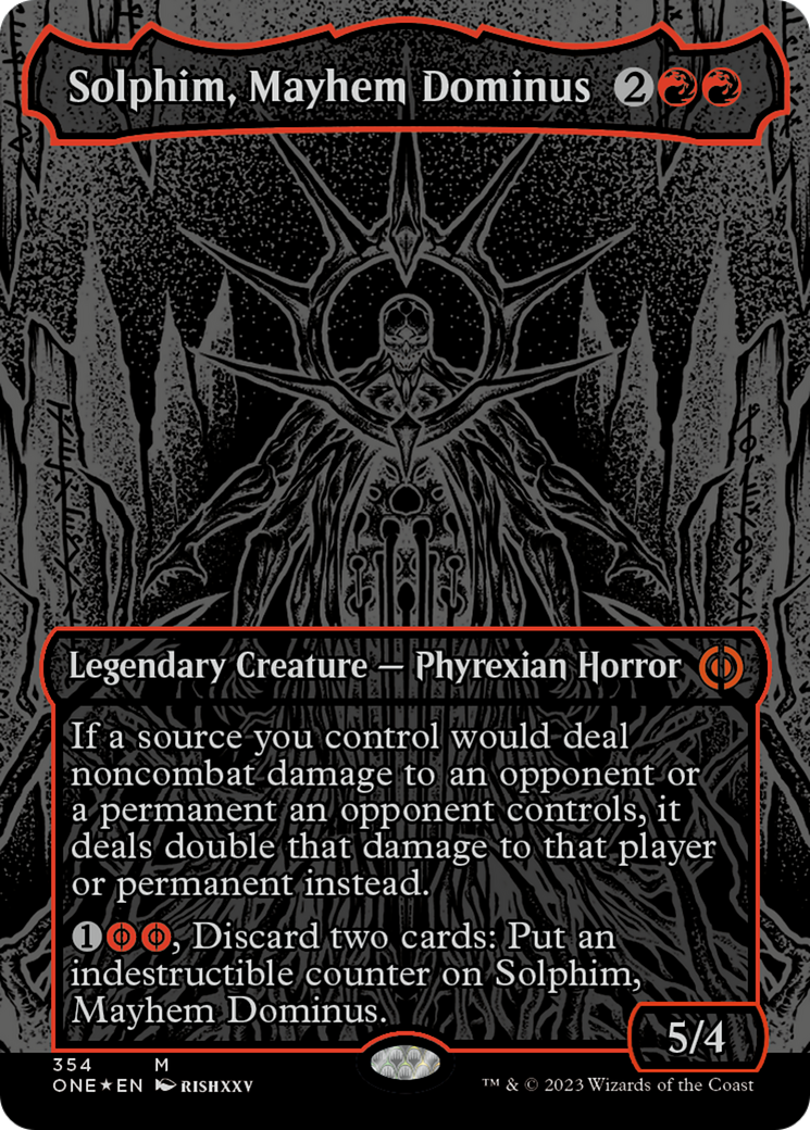 Solphim, Mayhem Dominus (Oil Slick Raised Foil) [Phyrexia: All Will Be One] | I Want That Stuff Brandon