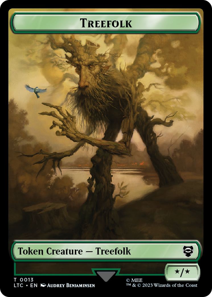 Beast // Treefolk Double Sided Token [The Lord of the Rings: Tales of Middle-Earth Commander Tokens] | I Want That Stuff Brandon