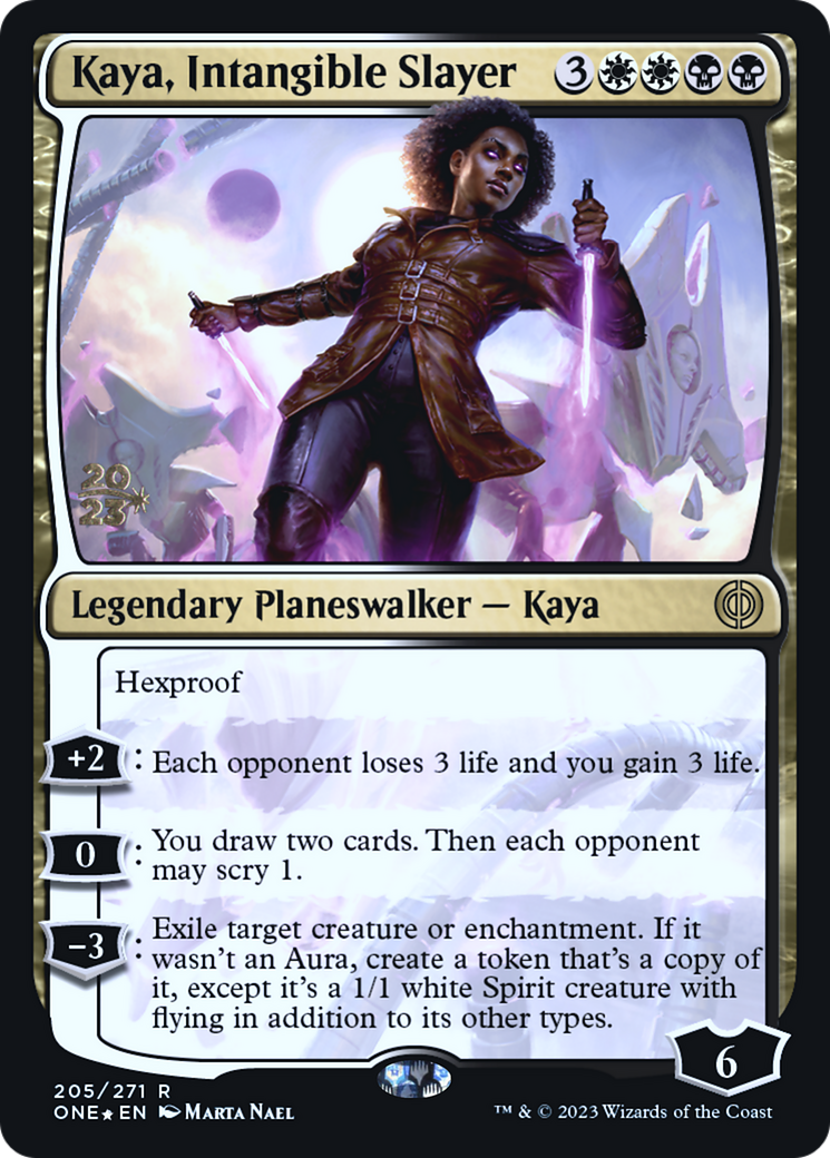 Kaya, Intangible Slayer [Phyrexia: All Will Be One Prerelease Promos] | I Want That Stuff Brandon