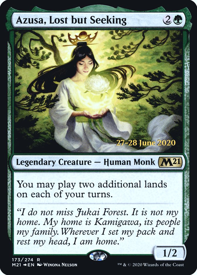 Azusa, Lost but Seeking [Core Set 2021 Prerelease Promos] | I Want That Stuff Brandon