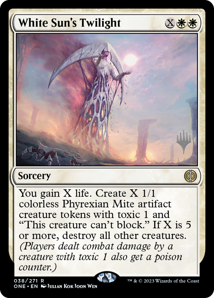 White Sun's Twilight (Promo Pack) [Phyrexia: All Will Be One Promos] | I Want That Stuff Brandon