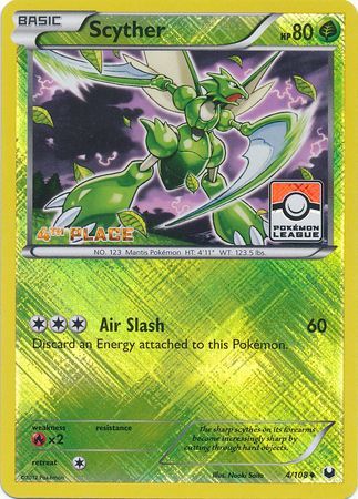 Scyther (4/108) (League Promo 4th Place) [Black & White: Dark Explorers] | I Want That Stuff Brandon