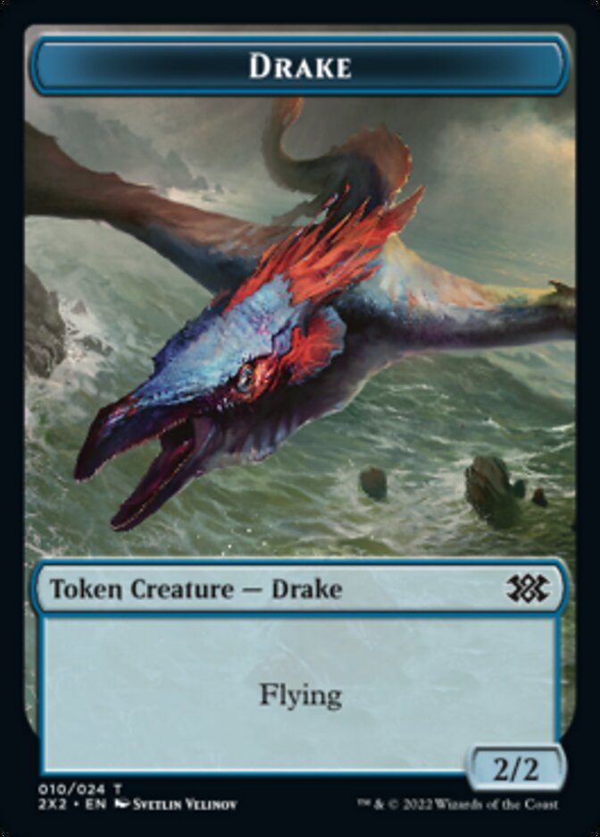 Drake // Aven Initiate Double-Sided Token [Double Masters 2022 Tokens] | I Want That Stuff Brandon