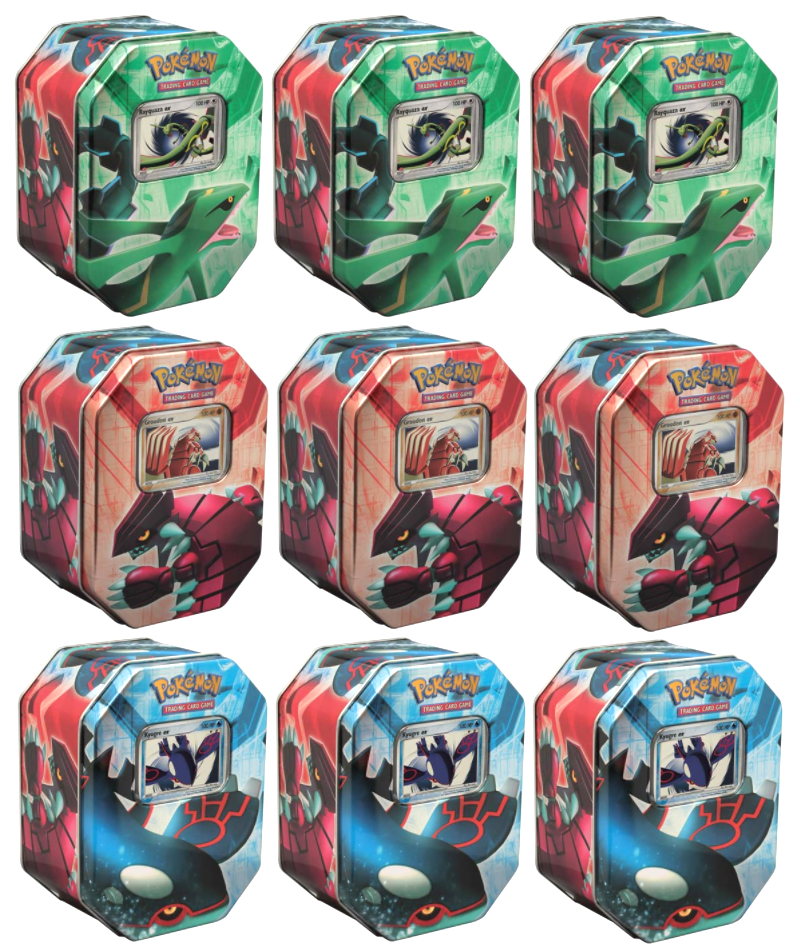 EX - Collector's Tin Display (Kyogre EX, Groudon EX & Rayquaza EX) | I Want That Stuff Brandon