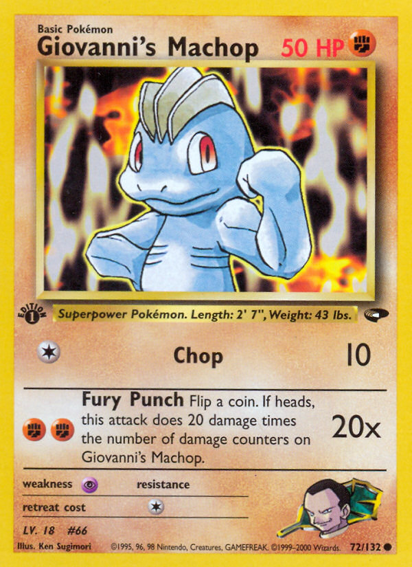 Giovanni's Machop (72/132) [Gym Challenge 1st Edition] | I Want That Stuff Brandon