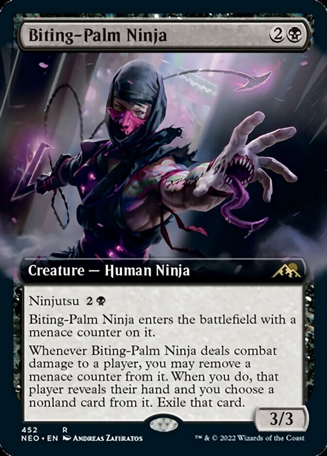 Biting-Palm Ninja (Extended Art) [Kamigawa: Neon Dynasty] | I Want That Stuff Brandon