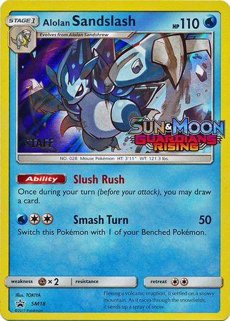 Alolan Sandslash (SM18) (Staff Prerelease Promo) [Sun & Moon: Black Star Promos] | I Want That Stuff Brandon