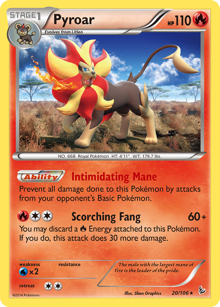 Pyroar (20/106) [XY: Flashfire] | I Want That Stuff Brandon