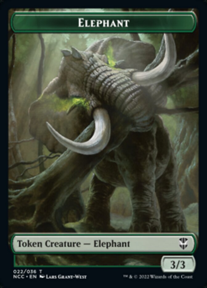 Clue // Elephant Double-Sided Token [Streets of New Capenna Commander Tokens] | I Want That Stuff Brandon