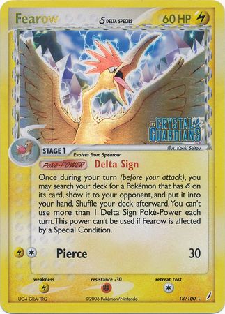 Fearow (18/100) (Delta Species) (Stamped) [EX: Crystal Guardians] | I Want That Stuff Brandon