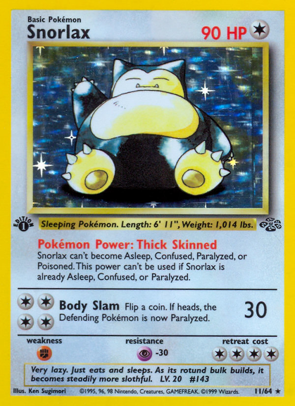 Snorlax (11/64) [Jungle 1st Edition] | I Want That Stuff Brandon