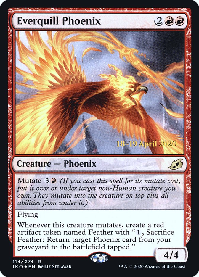 Everquill Phoenix [Ikoria: Lair of Behemoths Prerelease Promos] | I Want That Stuff Brandon