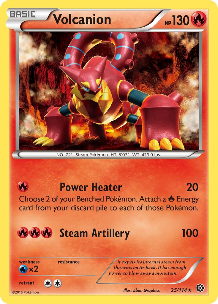 Volcanion (25/114) (Cracked Ice Holo) (Theme Deck Exclusive) [XY: Steam Siege] | I Want That Stuff Brandon