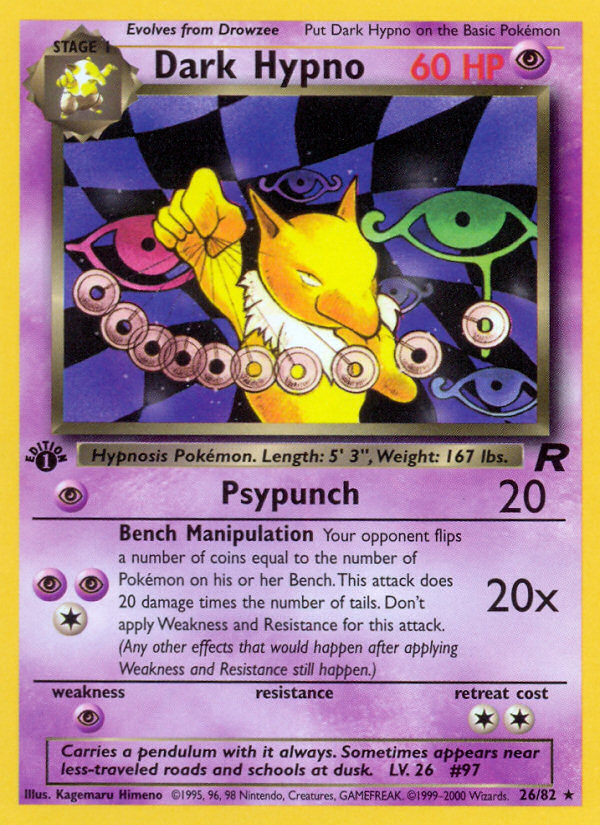 Dark Hypno (26/82) [Team Rocket 1st Edition] | I Want That Stuff Brandon