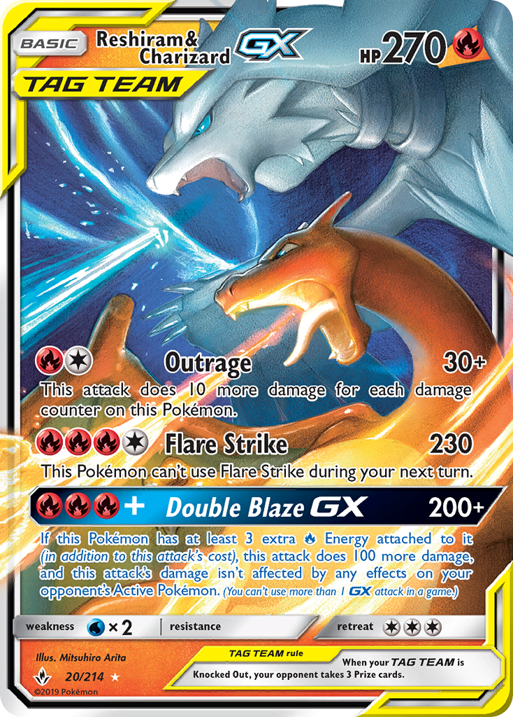 Reshiram & Charizard GX (20/214) [Sun & Moon: Unbroken Bonds] | I Want That Stuff Brandon