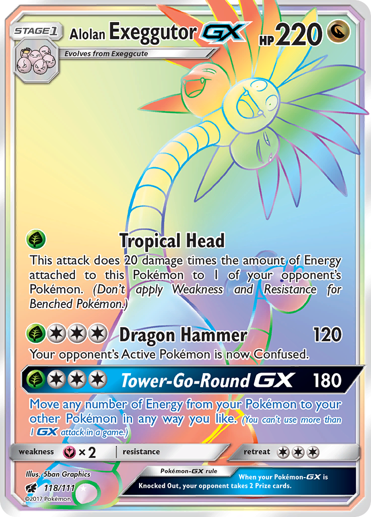 Alolan Exeggutor GX (118/111) [Sun & Moon: Crimson Invasion] | I Want That Stuff Brandon