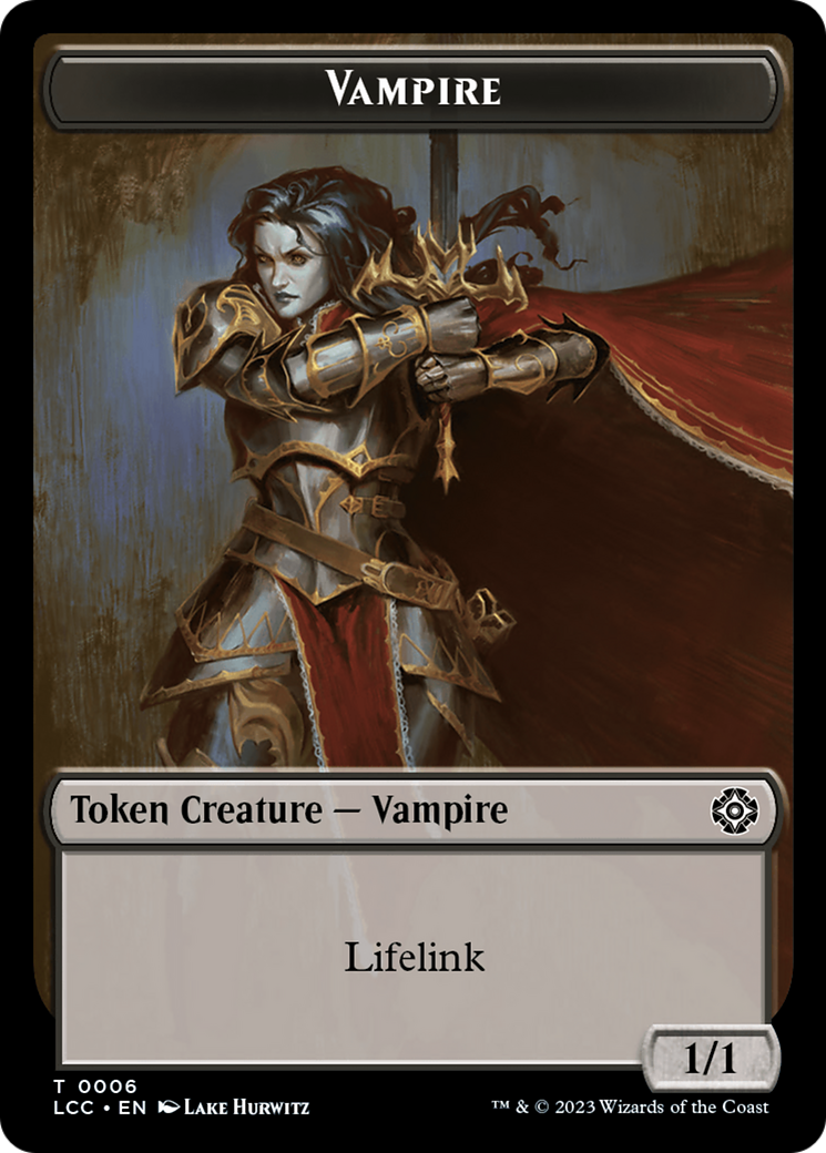 Vampire (0006) // Vampire Demon Double-Sided Token [The Lost Caverns of Ixalan Commander Tokens] | I Want That Stuff Brandon